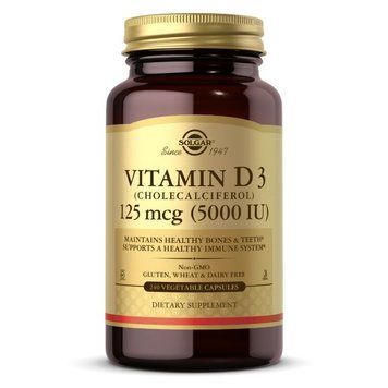 Вітаміни та мінерали Solgar Vitamin D3 125 mcg, 240 вегакапсул CN6151 фото