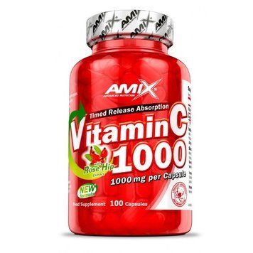 Вітаміни та мінерали AMIX Vitamin C 1000 mg, 100 капсул CN9032 фото