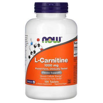 Жироспалювач NOW L-Carnitine 1000 mg, 100 таблеток CN9909 фото
