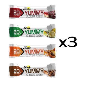 Мікс батончиків FitWin YUMMY Bar 36% no added sugar, 12*55 грам MIX CN17083 фото