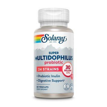 Пробіотичний комплекс із 24 штамами Solaray Super Multidophilus 24 Strain Probiotic 30 Billion CFU, 60 вегакапсул CN20566-1 фото