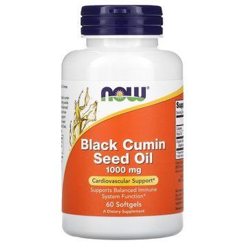 Натуральна добавка NOW Black Cumin Seed Oil 1000 mg, 60 капсул CN4293 фото