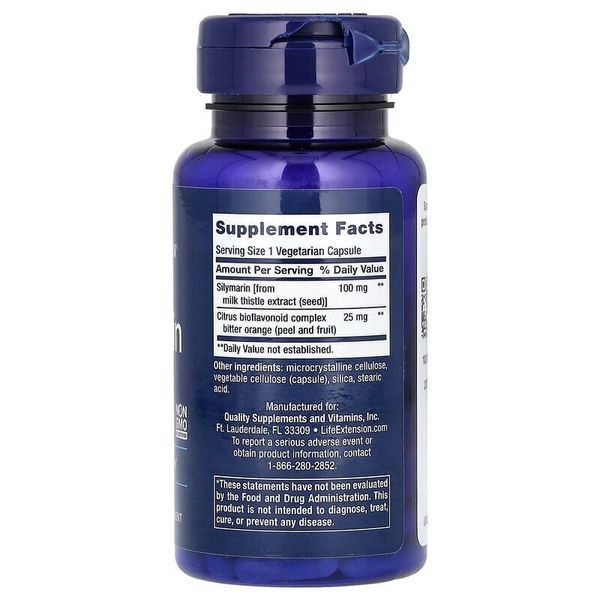 Натуральна добавка Life Extension Silymarin 100 mg, 90 вегакапсул CN17305 фото