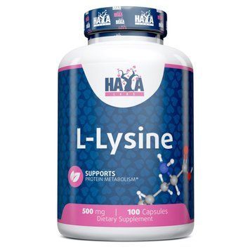 Амінокислота Haya Labs L-Lysine 500 mg, 100 капсул CN12035 фото