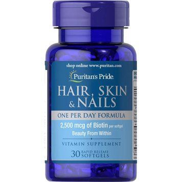 Вітаміни та мінерали Puritan's Pride Hair Skin and Nails One Per Day Formula, 30 капсул CN6629 фото