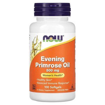 Жирні кислоти NOW Evening Primrose Oil 500 mg, 100 капсул CN10905 фото
