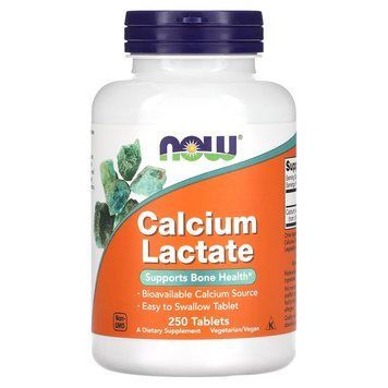 Вітаміни та мінерали NOW Calcium Lactate, 250 таблеток CN12983 фото