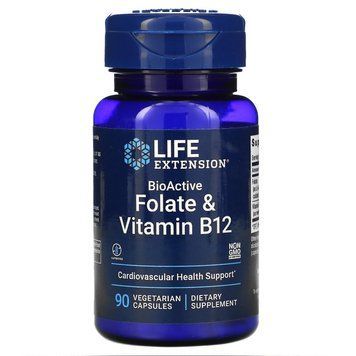Вітаміни та мінерали Life Extension BioActive Folate & Vitamin B12, 90 вегакапсул CN7960 фото