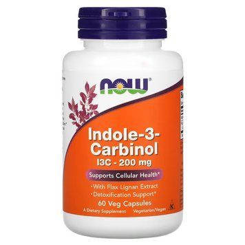 Натуральна добавка NOW Indole-3-Carbinol 200 mg, 60 вегакапсул CN11351 фото