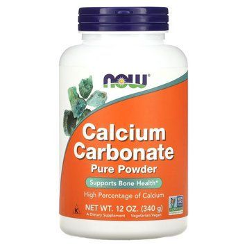 Вітаміни та мінерали NOW Calcium Carbonate Powder, 340 грам CN4298 фото
