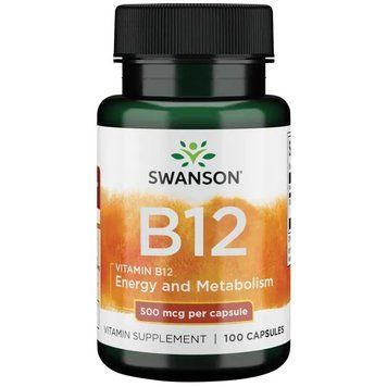 Вітаміни та мінерали Swanson Vitamin B12 500 mcg, 100 капсул CN7262 фото