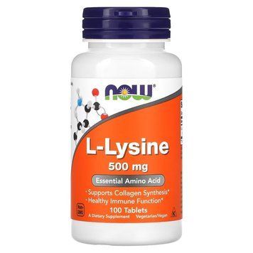 Амінокислота NOW L-Lysine 500 mg, 100 таблеток CN3600 фото