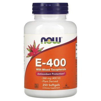 Вітаміни та мінерали NOW Vitamin E-400 with Mixed Tocopherols, 250 капсул CN12651 фото