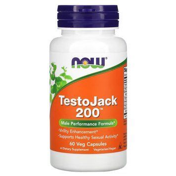 Стимулятор тестостерону NOW Testo Jack 200, 60 вегакапсул CN11467 фото
