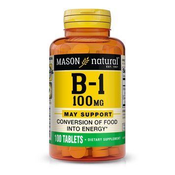 Вітаміни та мінерали Mason Natural Vitamin B1 100 mg, 100 таблеток CN10971 фото