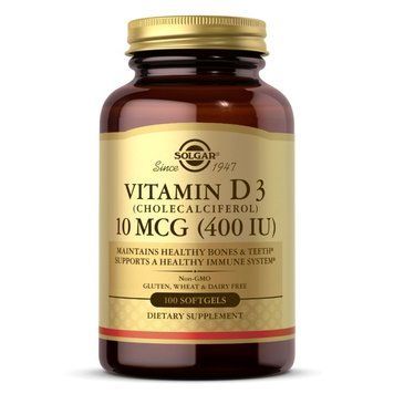 Вітаміни та мінерали Solgar Vitamin D3 10 mcg, 100 капсул CN6239 фото