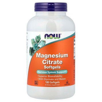 Вітаміни та мінерали NOW Magnesium Citrate, 180 капсул CN11532 фото
