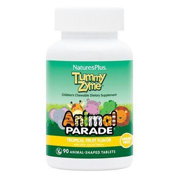Пробіотики і пребіотики Natures Plus Animal Parade Children's Tummy Zume, 90 жувальних таблеток - Тропічні фрукти CN12276-1 фото