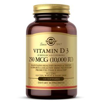 Вітаміни та мінерали Solgar Vitamin D3 250 mcg, 120 капсул CN4890 фото