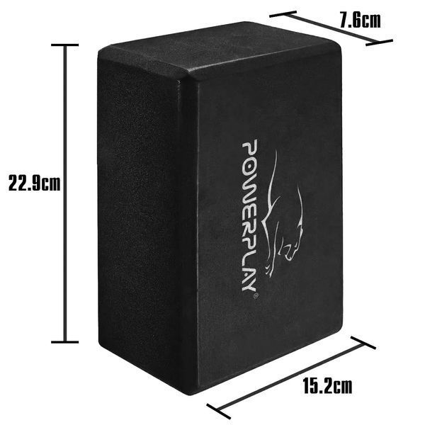 Блок для йоги Power Play 4006 Yoga Brick EVA 1 штука, Black CN11825 фото