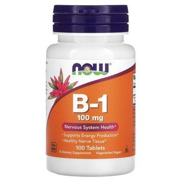 Вітамін В1 NOW Vitamin B1 100 mg, 100 таблеток CN13973 фото
