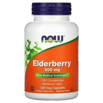 Натуральна добавка NOW Elderberry 500 mg, 120 вегакапсул CN13015 фото