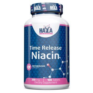 Вітаміни та мінерали Haya Labs Time Release Niacin 250 mg, 100 таблеток CN12133 фото