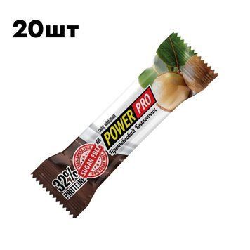 Блок батончиків Power Pro Protein Bar Nuts 32%, 20*60 грам - Макадамія CN17169 фото