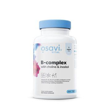 Комплекс вітамінів групи B Osavi B-complex with choline & inositol, 120 капсул з холіном і інозитолом CN16996 фото