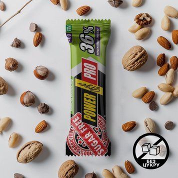 Батончик Power Pro Protein Bar 36% Sugar Free, 60 грам - Горіх CN9361-3 фото