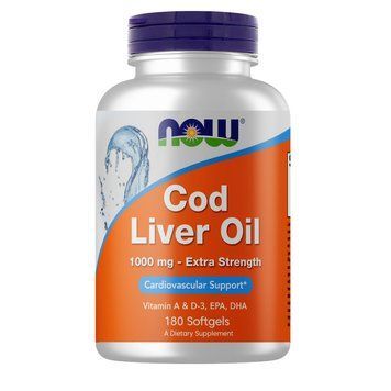 Жирні кислоти NOW Cod Liver Oil 1000 mg, 180 капсул CN4526 фото