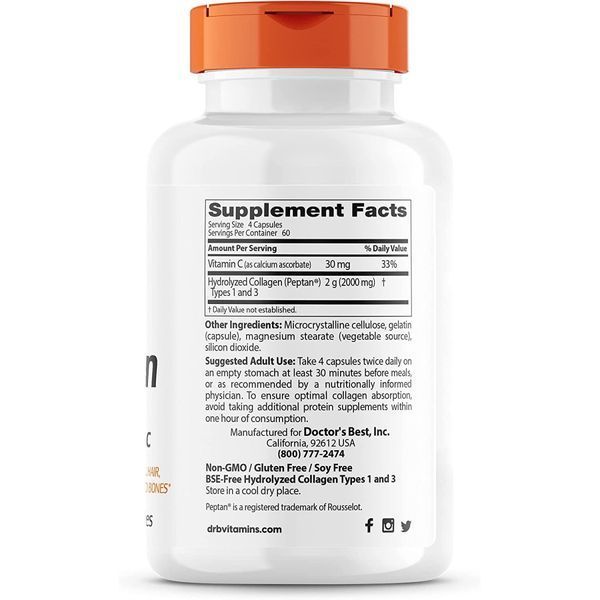 Препарат для суглобів і зв'язок Doctor's Best Collagen Types 1&3 500 mg, 240 капсул CN9519 фото