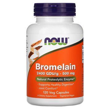 Натуральна добавка NOW Bromelain 500 mg, 120 вегакапсул CN10189 фото