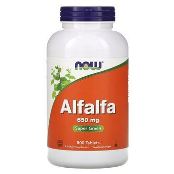 Натуральна добавка NOW Alfalfa 650 mg, 500 таблеток CN11486 фото