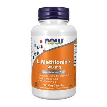 Амінокислота NOW L-Methionine 500 mg, 100 капсул CN9246 фото