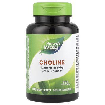 Холін Nature's Way Choline, 100 таблеток для підтримки мозку та пам'яті CN16177 фото