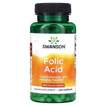 Фолієва кислота Swanson Folic Acid 800 mcg, 250 капсул CN16684 фото