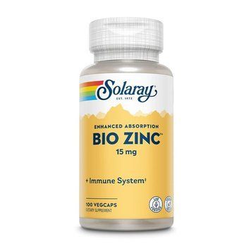 Вітаміни та мінерали Solaray Bio Zinc 15 mg, 100 вегакапсул CN10293 фото