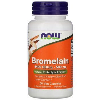 Натуральна добавка NOW Bromelain 500 mg, 60 вегакапсул CN10190 фото