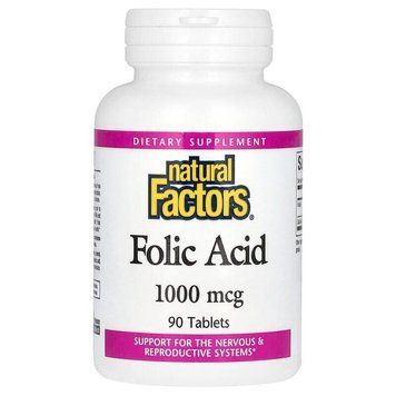 Вітаміни та мінерали Natural Factors Folic Acid 1000 mcg, 90 таблеток CN17320 фото