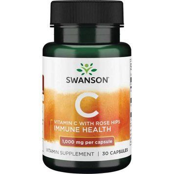 Вітаміни та мінерали Swanson Vitamin C 1000 mg with Rose Hips, 30 капсул CN6665 фото