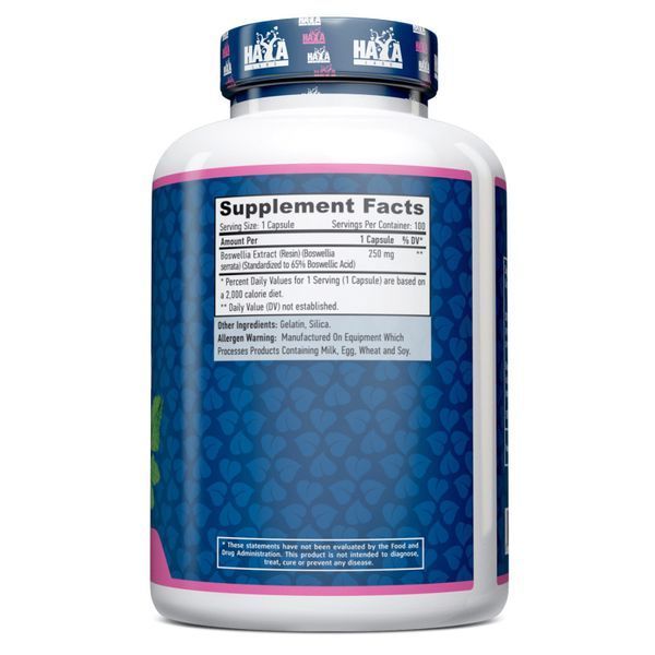 Натуральна добавка Haya Labs Boswellia 250 mg, 100 капсул CN12145 фото
