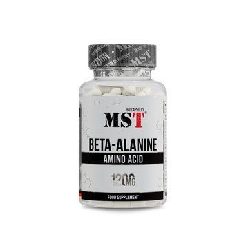 Бета-аланін MST Nutrition Beta-Alanine, 60 капсул для підтримки м'язів CN16494 фото