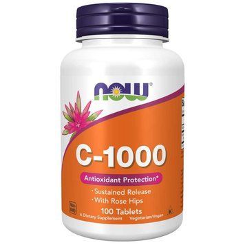Вітаміни та мінерали NOW Vitamin C-1000 with Rose Hips Sustained Release, 100 таблеток CN6707 фото