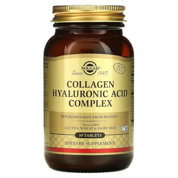 Препарат для суглобів і зв'язок Solgar Collagen Hyaluronic Acid Complex, 30 таблеток CN12379 фото