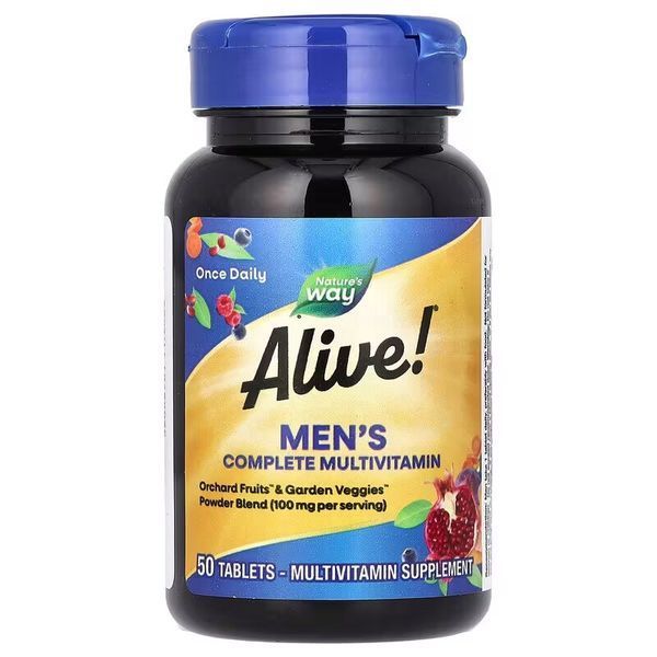 Вітаміни та мінерали Nature's Way Alive! Men's Complete Multivitamin, 50 таблеток для чоловіків CN14145 фото