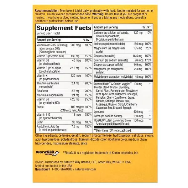 Вітаміни та мінерали Nature's Way Alive! Men's Complete Multivitamin, 50 таблеток для чоловіків CN14145 фото