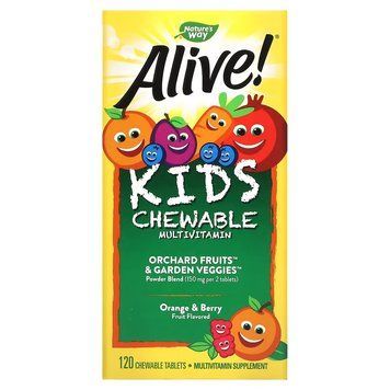 Вітаміни та мінерали Nature's Way Alive! Kids Chewable Multivitamin, 120 жувальних таблеток - Апельсин-ягоди CN12291-1 фото