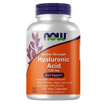 Препарат для суглобів і зв'язок NOW Hyaluronic Acid 100 mg Double Strength, 120 вегакапсул CN4157 фото