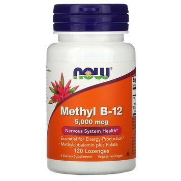 Вітаміни та мінерали NOW Methyl B12 5000 mcg, 120 льодяників CN11390 фото
